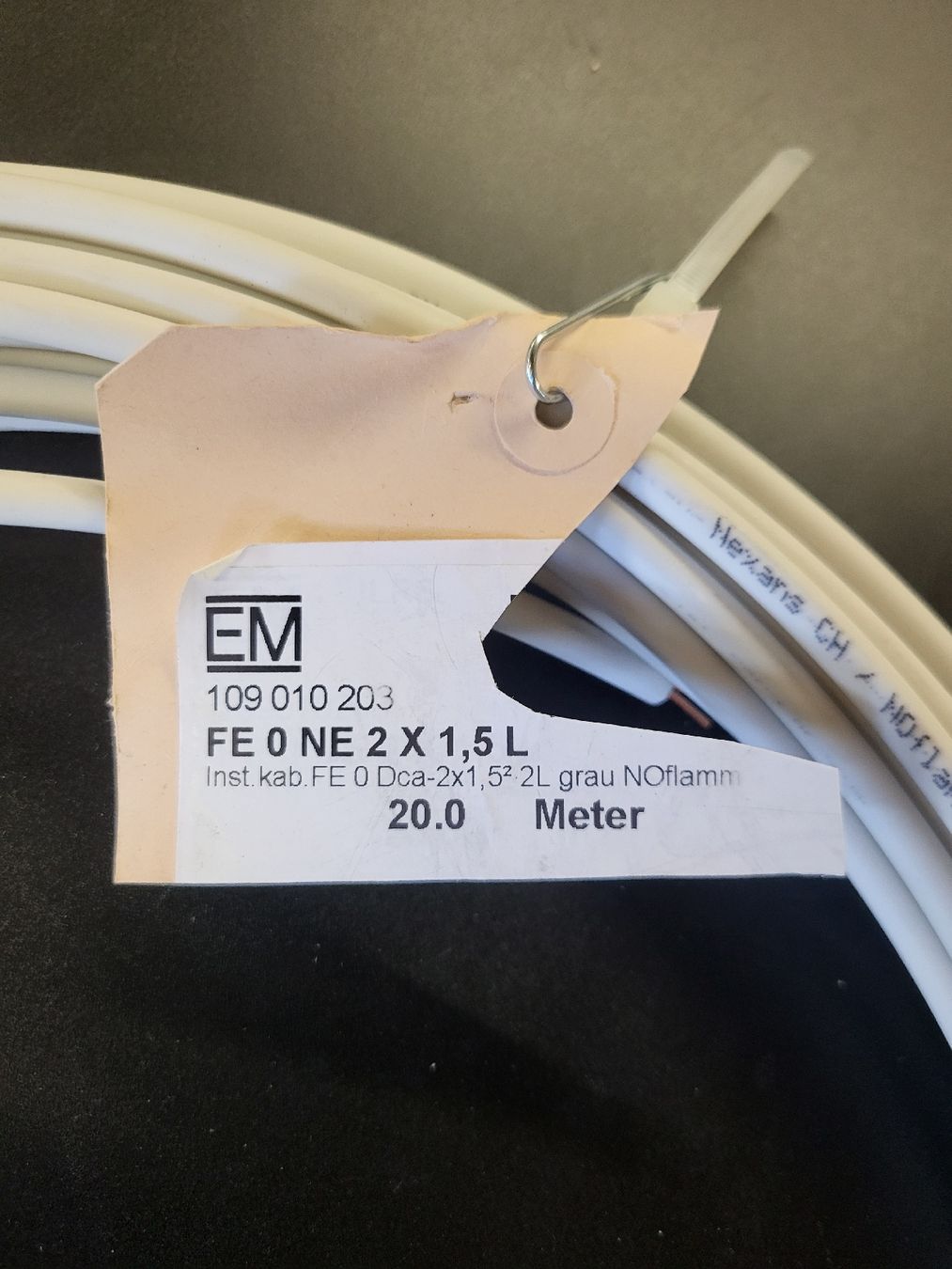 Câbles: 20m Installationskabel 2x1.5mm2, Halogenfrei – Neuf (Voir description) à Alpnach Dorf par str_jdw2 1