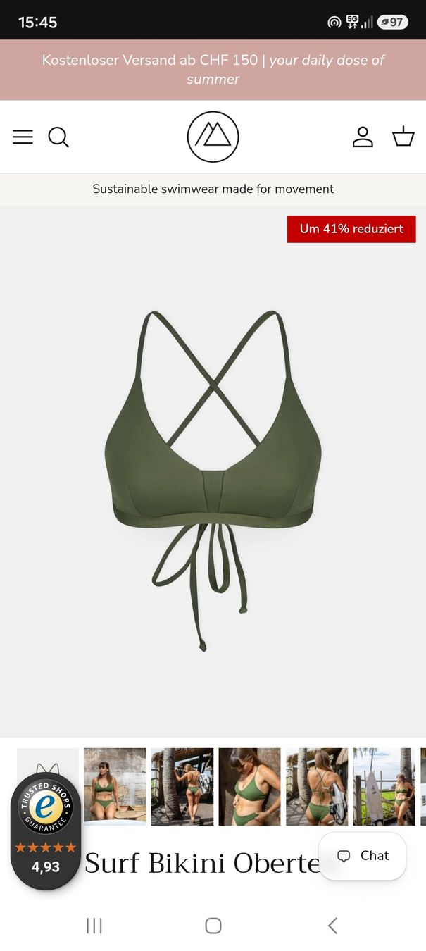 Costumi da bagno & Bikini: Surf Bikini Oberteil M  – Nuovo (secondo la descrizione) da Fislisbach venduto da Quirlig07 1