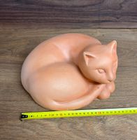 Süsse Deko-Katze aus Ton, terracottafarben, neuwertig!