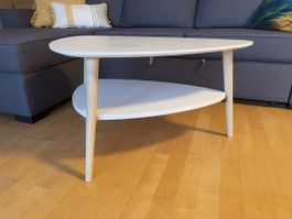 Skandinavischer Couchtisch weiss/Holz