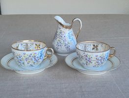 Antikes set 2 Kaffetassen und Creme Krug Frankreich 