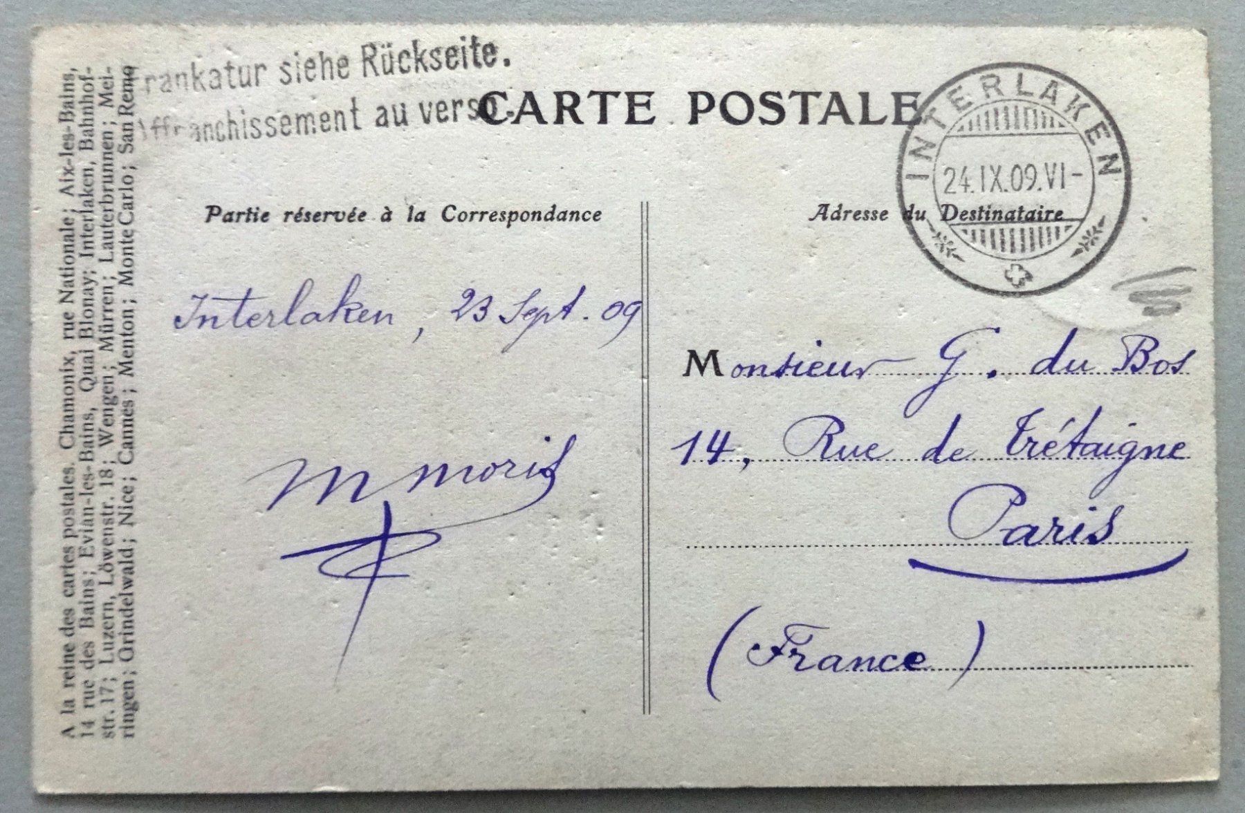 Cartoline postali: Interlaken und Jungfrau – Usato da Fétigny venduto da Billy2miny 1