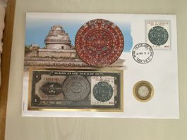Numisbrief mit Silbermuenze Mexico