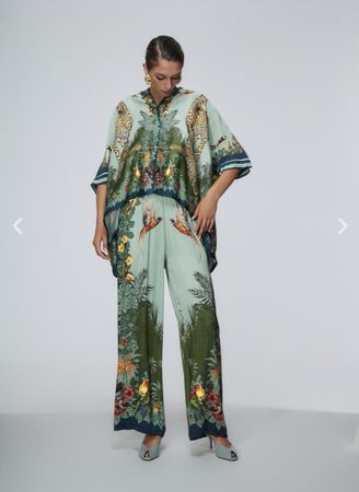 Bluse Tunika Hermcs Jungel Celine Seide Viskose M-L Oversize