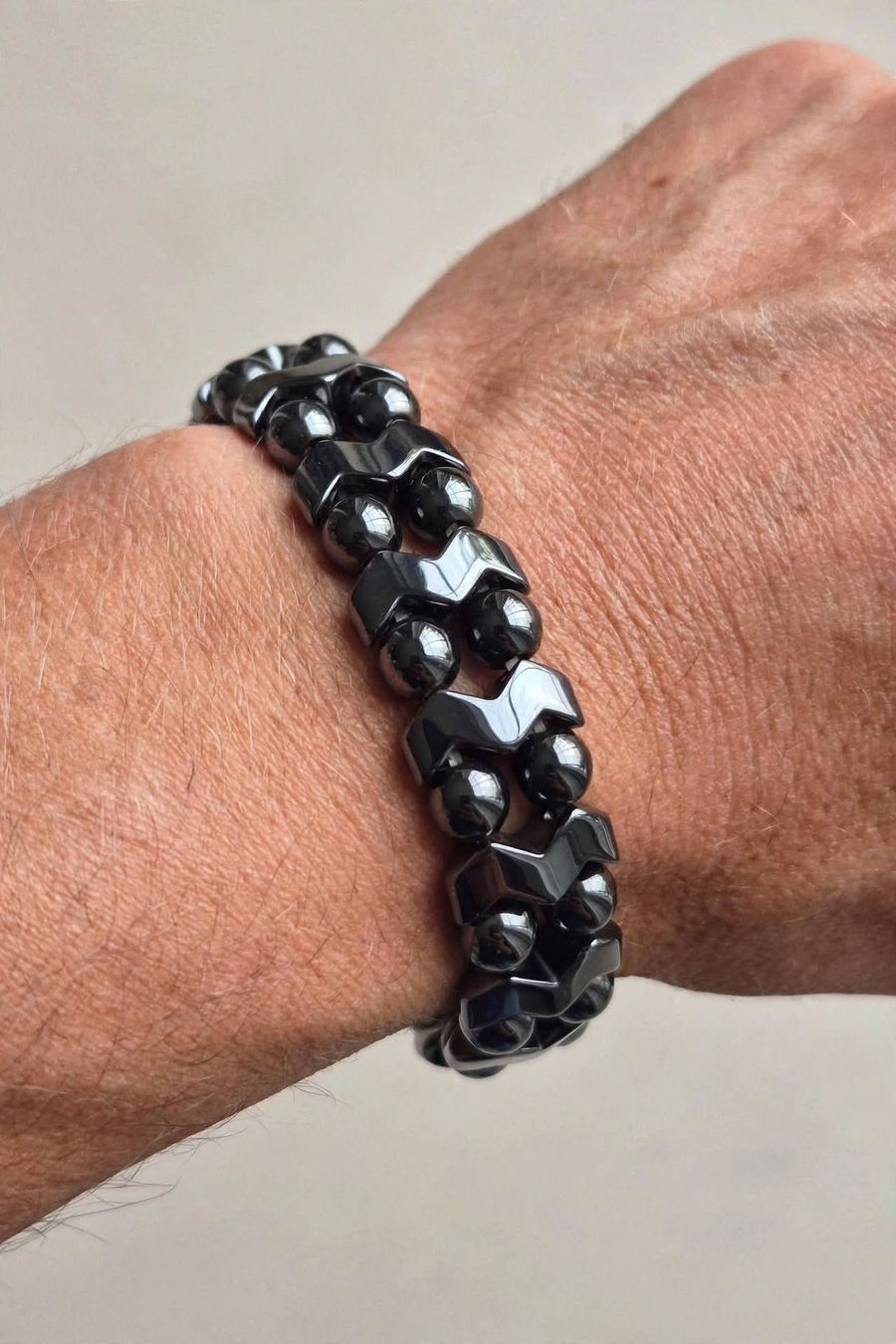 Bracciali & Braccialetti: Bracciale elastico in ematite nero design a zigzag – Nuovo (secondo la descrizione) da Giubiasco venduto da Stefaniav 3