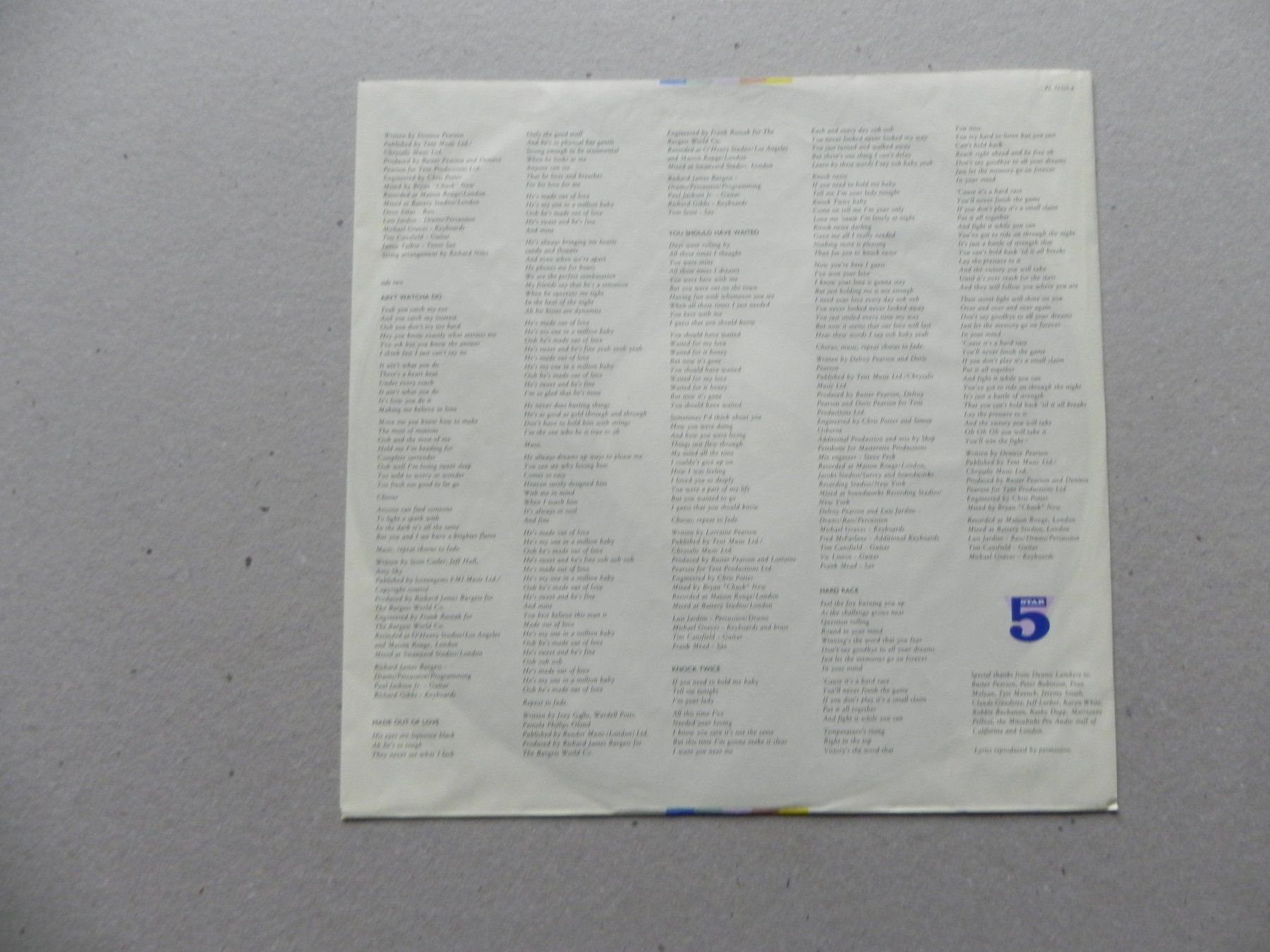Dischi in vinile: LP brit. Pop R & B Group 5 Star 1987 Between the Lines – Usato da Siebnen venduto da krimsie 3