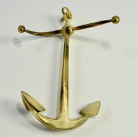 Ancre décorative en laiton massif doré. H: 29 cm