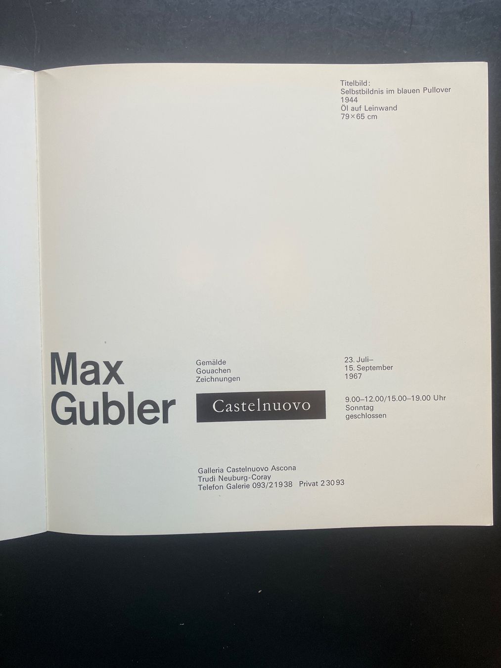 Libri: Max Gubler, Castelnuovov1967 – Usato da Wangen ZH venduto da day01 1