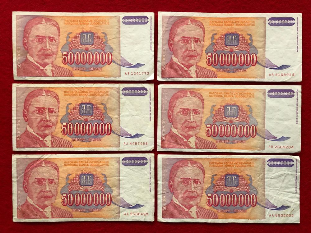 Jugoslawien Banknote, 1993, 1 Mrd. Dinara, Pick-Nr. 126, Gebraucht (III) – Für Sammler