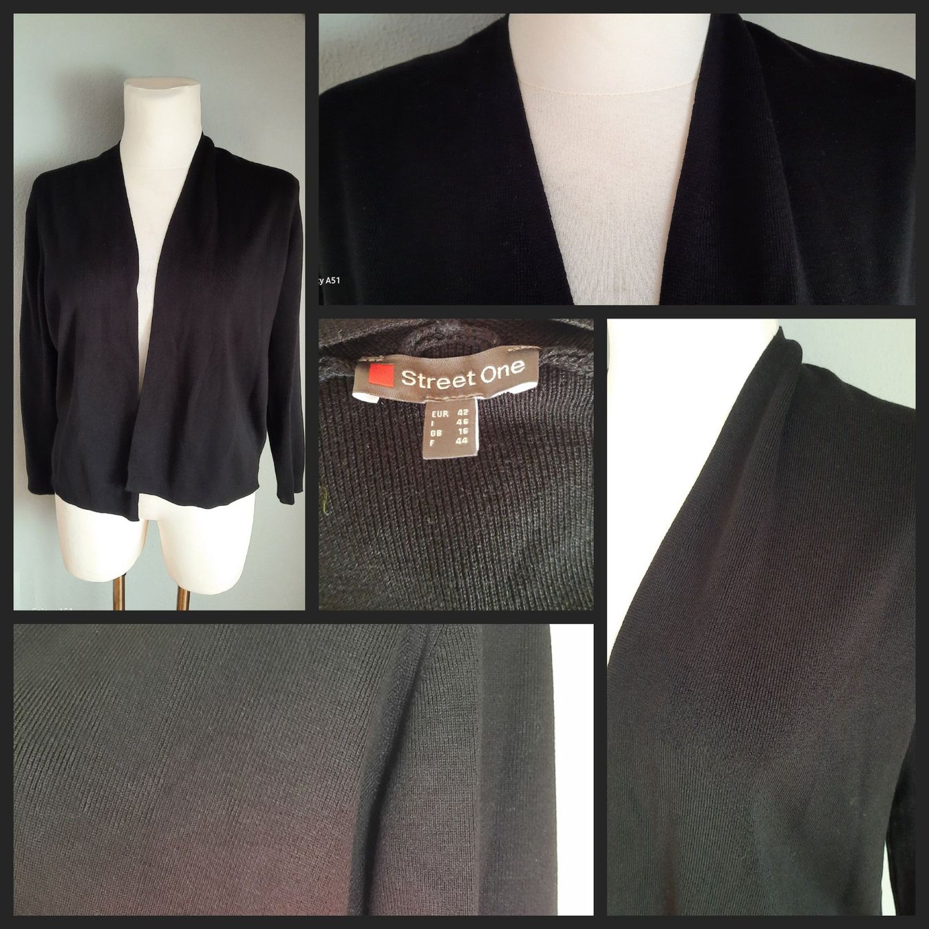 Giacche: STREET ONE Strickjacke schwarz Gr 42 – Usato da Wädenswil venduto da H2H_Secondhandshop