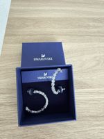 Swarovski Creolen Ohrringe Kristalle silberfarben neu