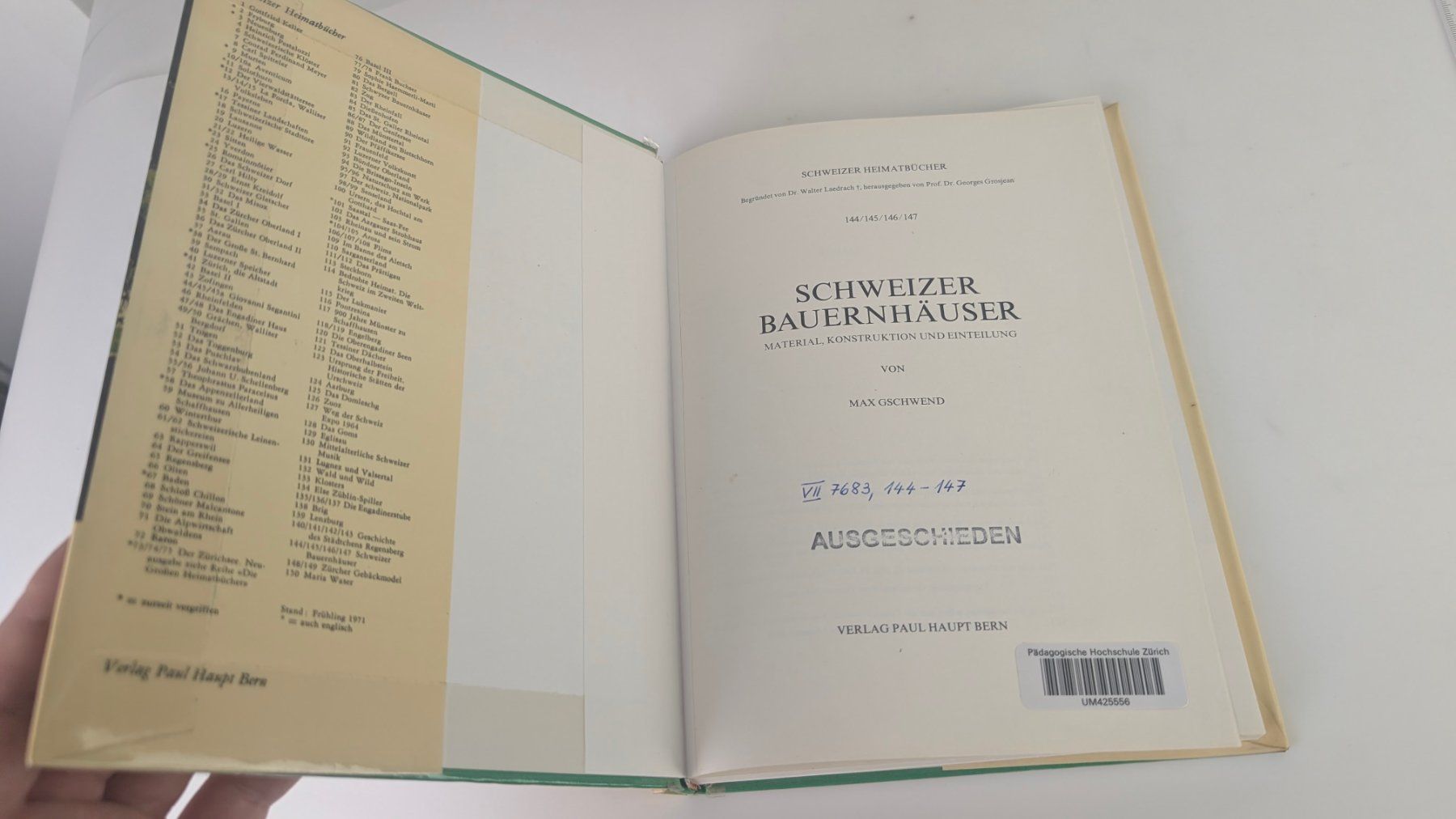 Bücher: Schweizer Heimatbücher: Schweizer Bauernhäuser 1971 – Gebraucht aus Zürich von axolottchen 2