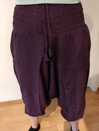 Pluderhose Damen violett mit Muster guter Zustand