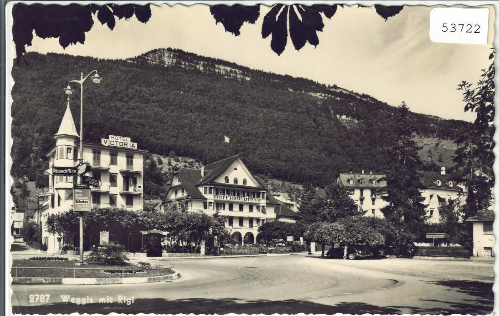 Ansichtskarten: Weggis mit Rigi - Hotel Victoria, Schweizerhof – Gebraucht aus Ettingen von Kartenplanet
