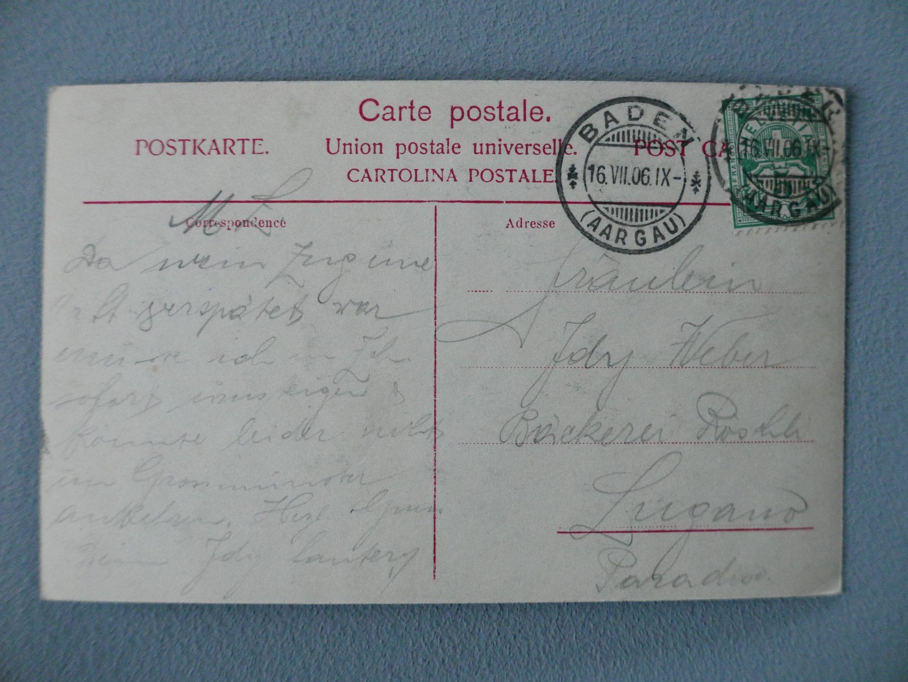 Cartes postales: ANTIKE ANSICHTSKARTEN BADEN AARGAU – D'occasion à Balgach par Zwischenraum 5