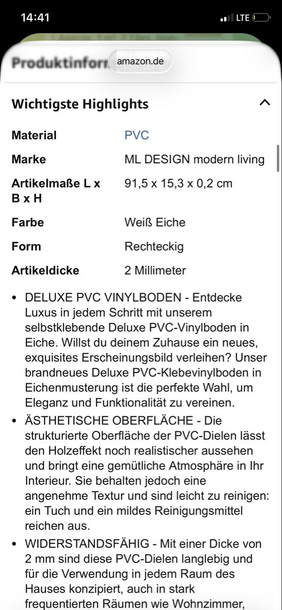 Rivestimenti per pavimenti: ML-Design PVC Bodenbelag, selbstklebend, Weiss Eiche! – Nuovo e nell'imballaggio originale da Widnau venduto da flottifetze 9