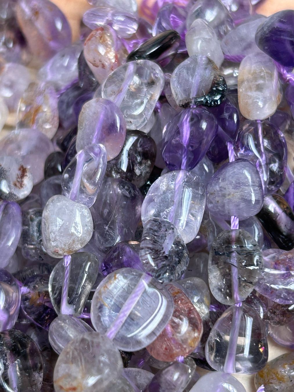 Pietre preziose: Strang echte Auralite23 Nuggets / stone 6-8 mm – Nuovo e nell'imballaggio originale da Niederrohrdorf venduto da Ytobi 1