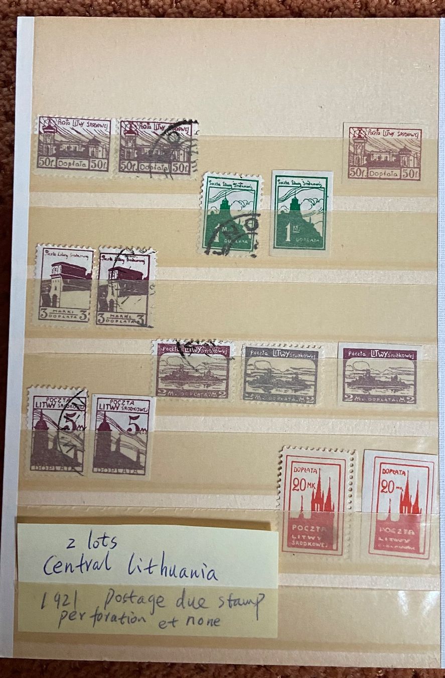 Tutti i francobolli: Lithuania central postage due stamp 1921 – Usato da Collex venduto da RCXGJ