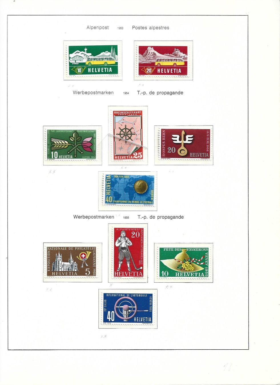 Alle Briefmarken: série 53,54,55,56,57,58 – Gebraucht aus Delemont von toutdubon11