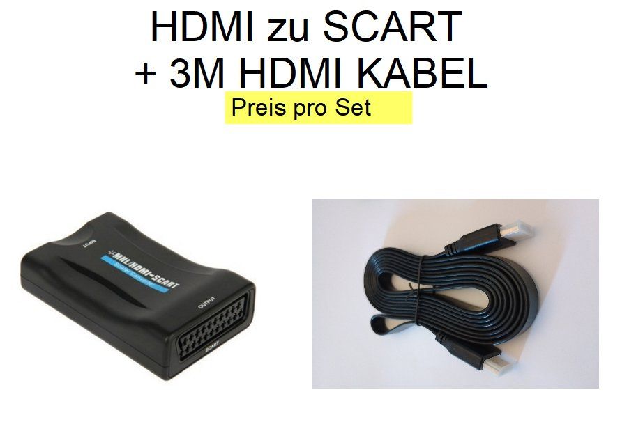 Adaptateurs: HDMI zu Scart Adapter + 3M Kabel – Neuf avec emballage d'origine à Ermatingen par rik4rdo