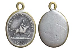 Napoleonische Kriege, Ovale Eisenmedaille 1813, Leipzig