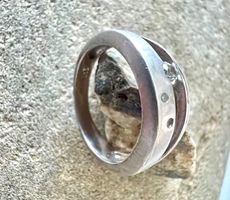 Modernistischer Silberring 925 mit schwebendem Zirkonia G57