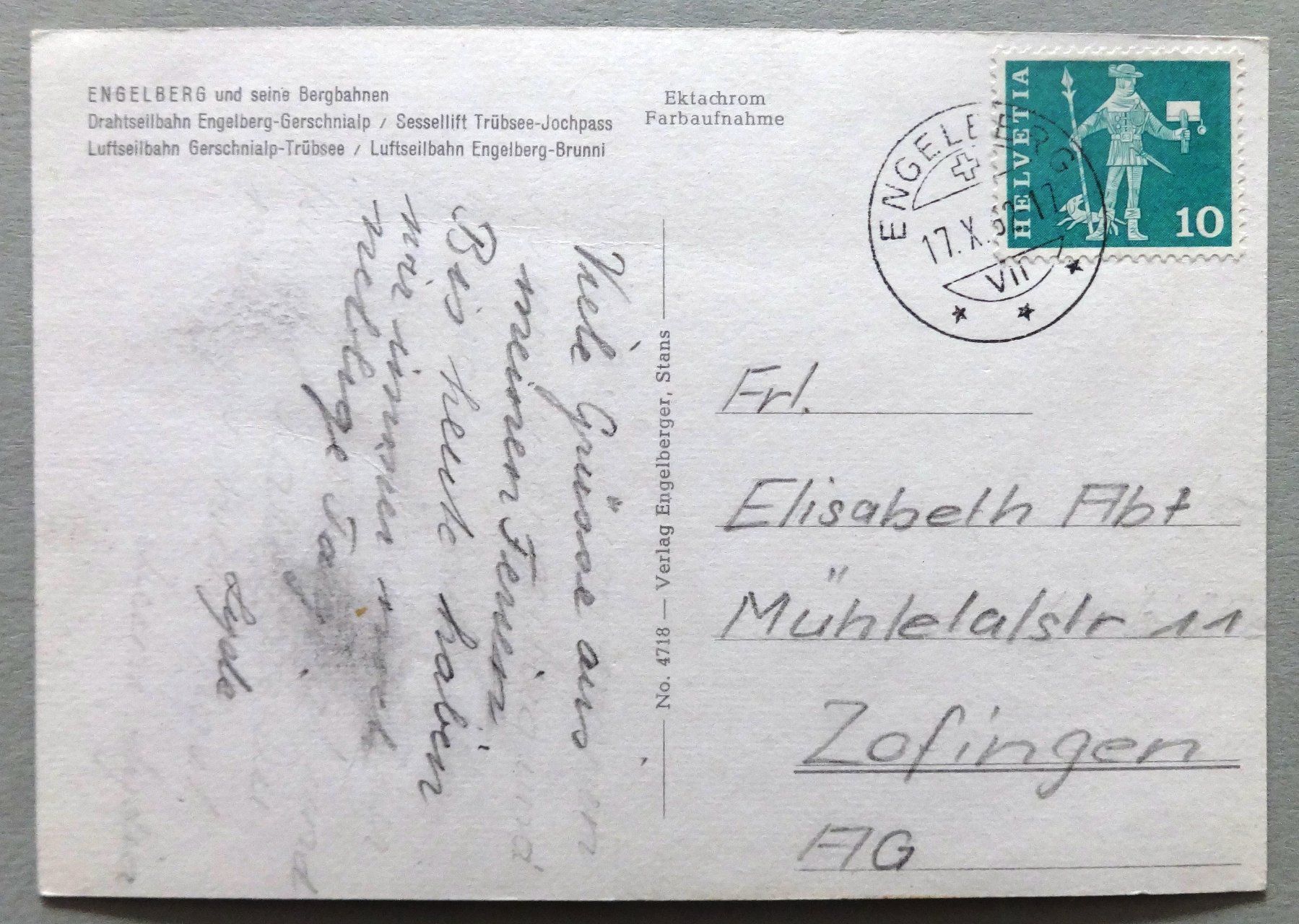 Cartoline postali: Engelberg und seine Bergbahnen – Usato da Fétigny venduto da Billy2miny 1