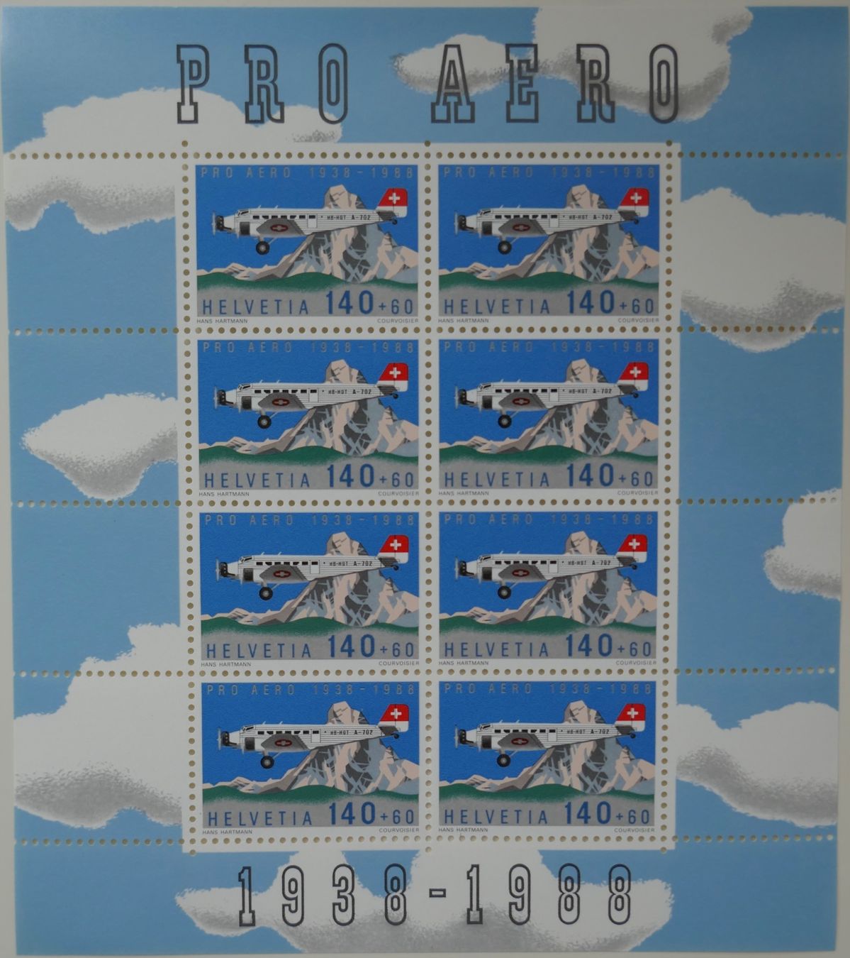 Tutti i francobolli: Sonderblock Pro Aero 1938-1988, postfrisch** – Nuovo (secondo la descrizione) da Möhlin venduto da PHILABARTIS