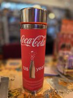 Coca-Cola Isolierflasche 125 Jahre Jubiläum Metall rot