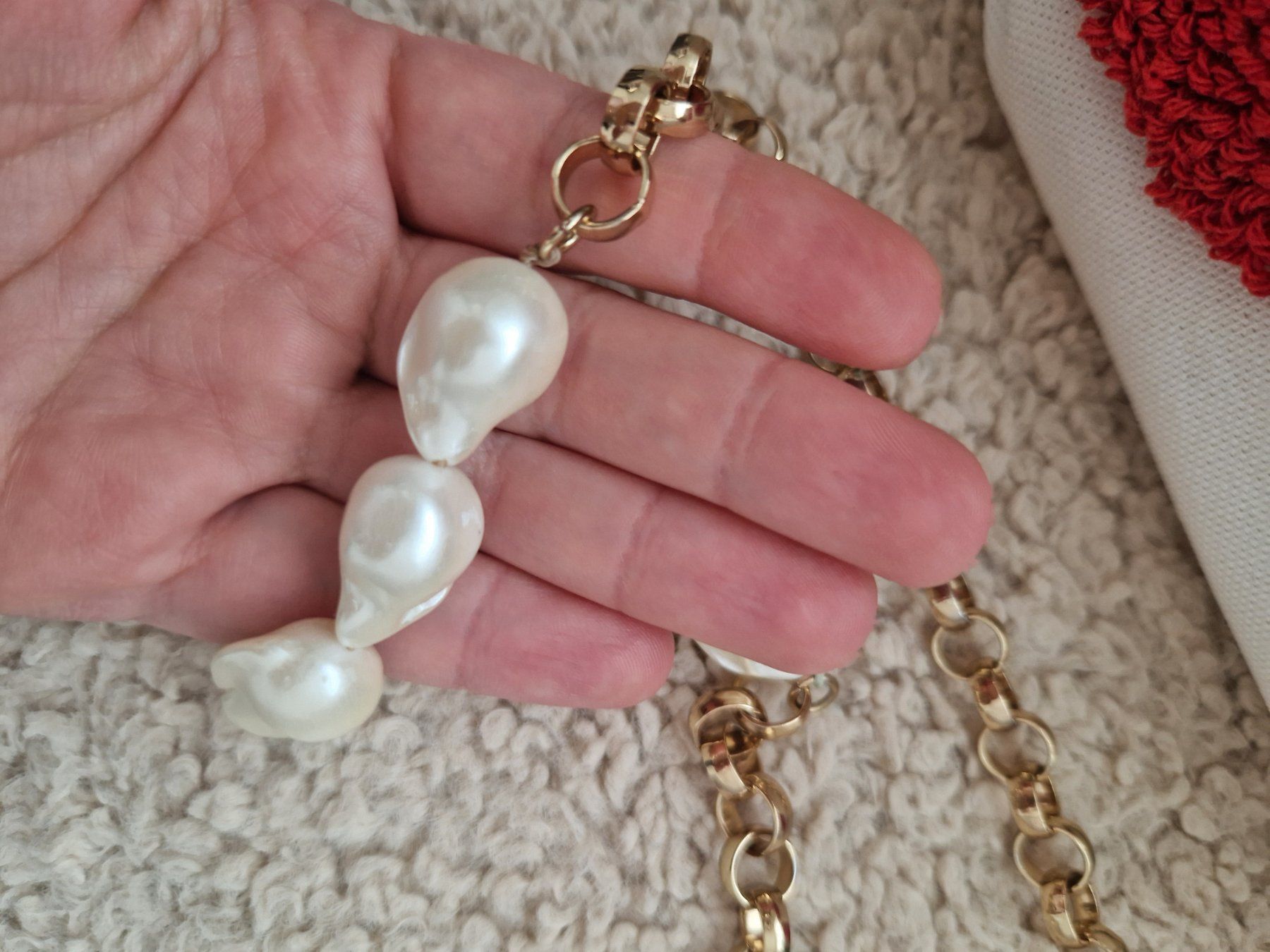 Mango Catenine: Mango Kette mit Süsswasserperlen, Gold/Weiss – Usato da Erlinsbach SO venduto da ULIKH 4