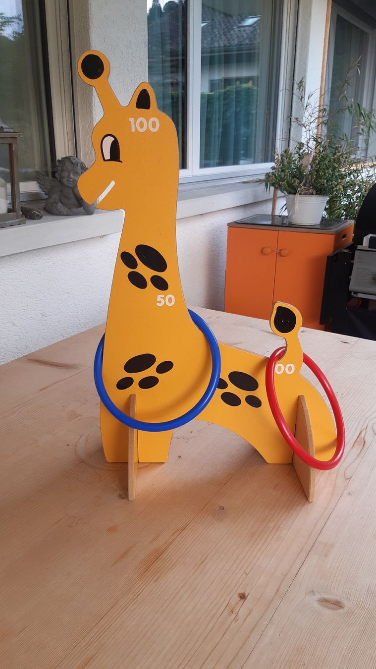 Giocattoli: Ringwurfspiel Giraffe Holz mit Ringen gebraucht – Usato da Oey venduto da Parkplatzbrocki