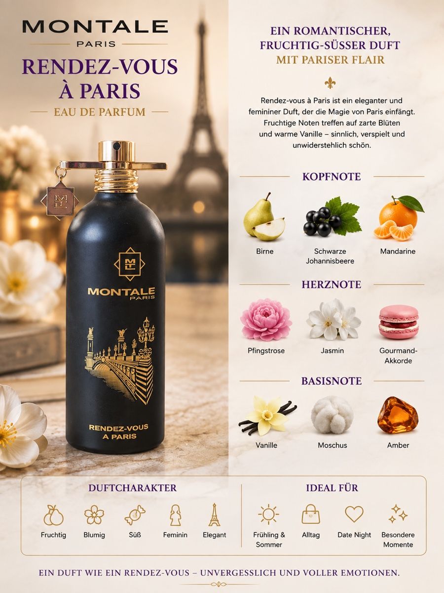 Montale Parfums & Eau de Toilette: Montale Rendez-Vous à Paris EDP 100 ml  – Neuf (Voir description) à Würenlos par cessna95