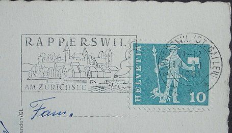 Cartoline postali: RAPPERSWIL Hafen - Ruderboot – Usato da Jona venduto da philajona 1