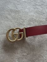 Gucci Leather Belt GG Buckle Red Size 80-32 Used
