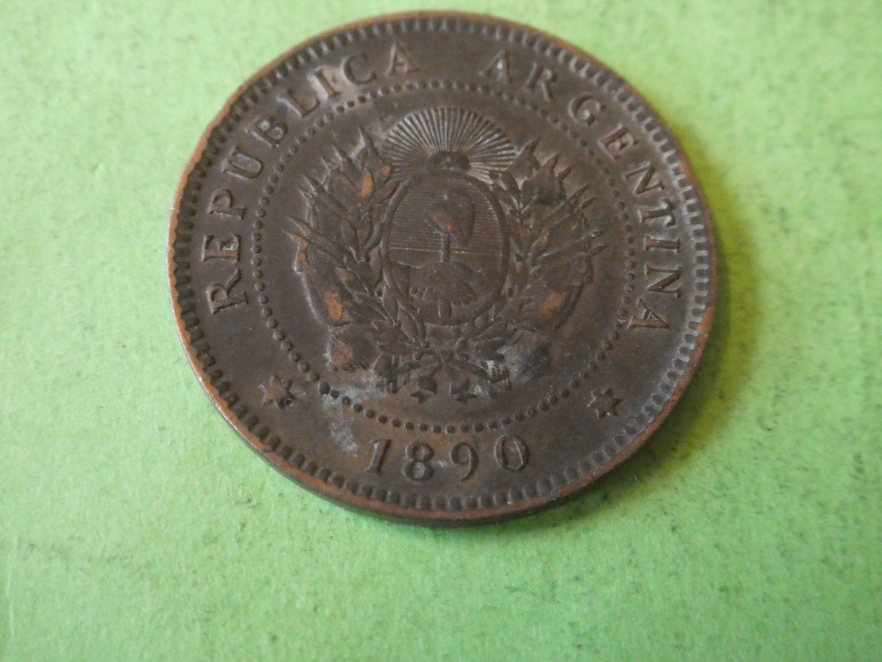Alle Münzen: Argentinien 1890, 1 Centavo – Gebraucht aus Hinterforst von Rohusri 1
