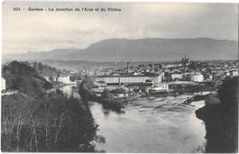 Genève La Jonction de l'Arve et du Rhône