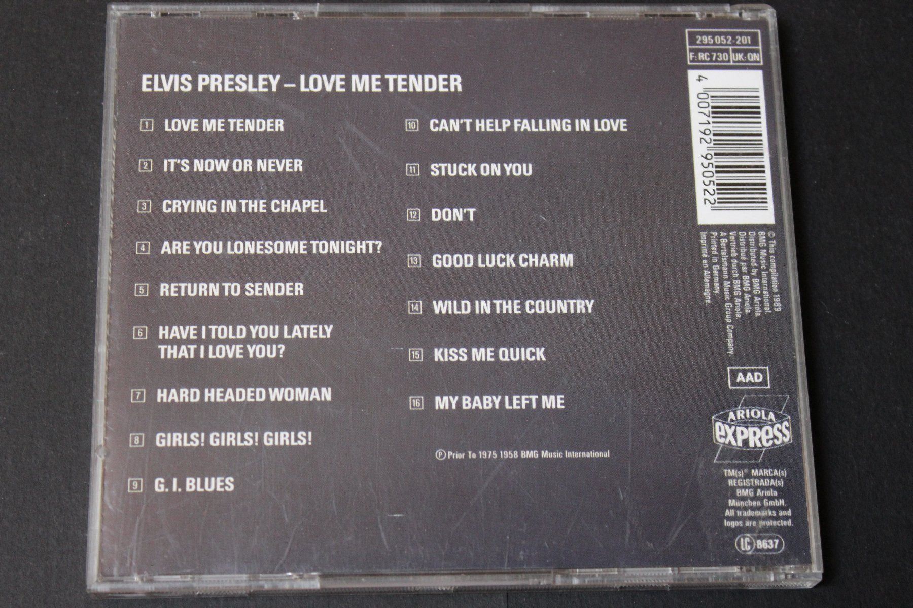 CDs: ELVIS PRESLEY - LOVE ME TENDER CD 1989 – Gebraucht aus Tübach von JamesStone 2