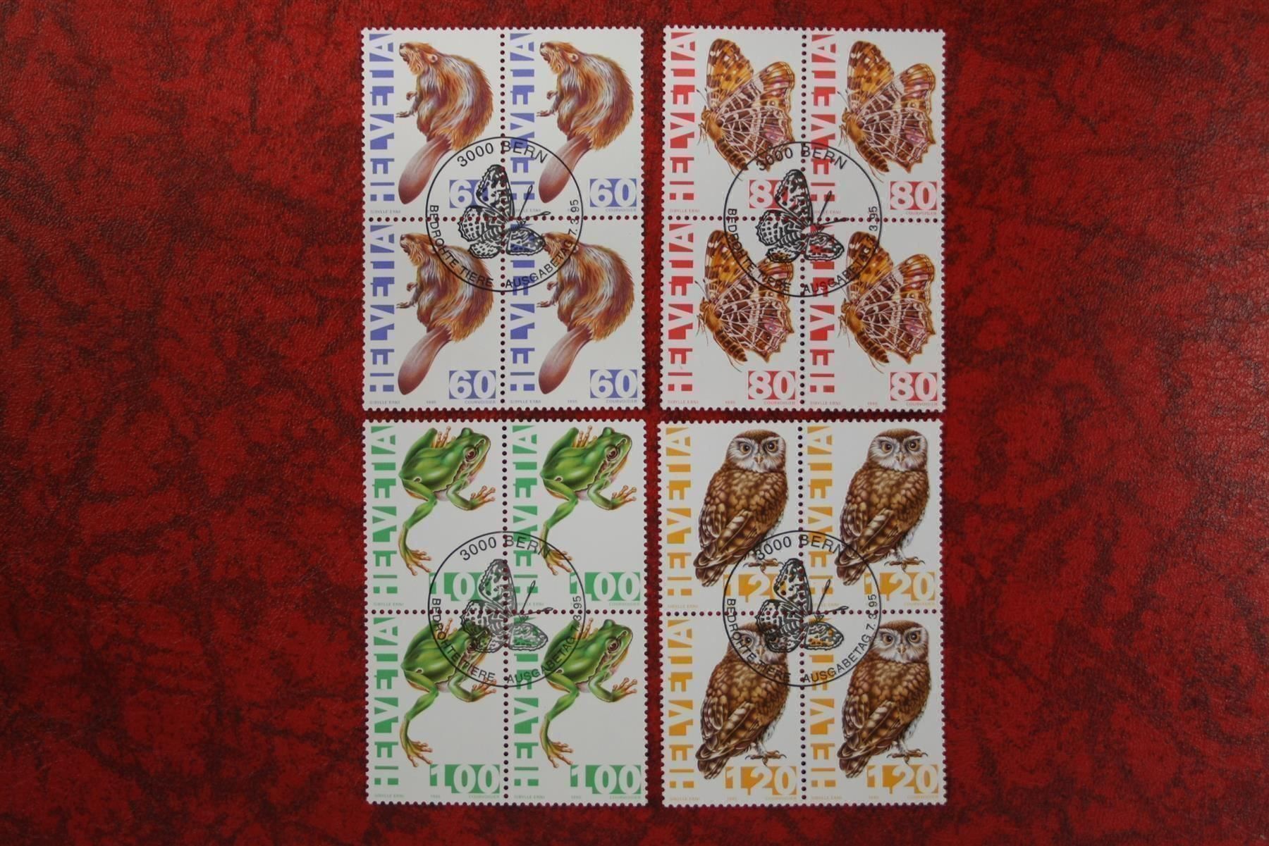 Alle Briefmarken: 1995: 876-879 4er-Block ET. – Gebraucht aus Deitingen von Lglobi