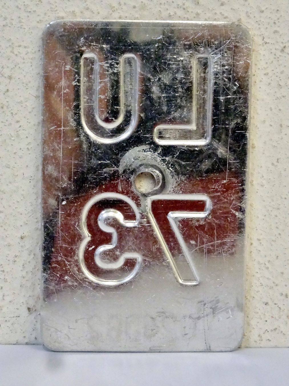 Insegne: LU 73 VELONUMMER - FAHRRADSCHILD – Usato da Kerzers venduto da zimmergruen 1