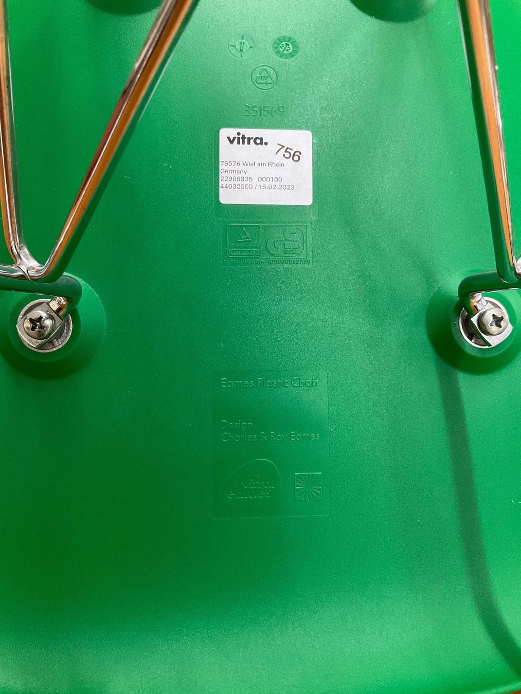 Vitra Sedie: Original Eames Sidechair von Vitra DSR - Eifel - Grün – Usato da Zürich venduto da vintage_design_sale 7