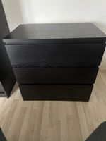 IKEA MALM Kommode mit 3 Schubladen – Schwarzbraun