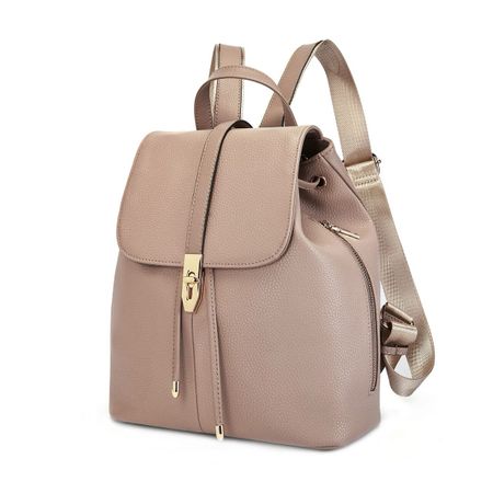 Eleganter Damenrucksack aus Echtleder in Taupe von C’iel