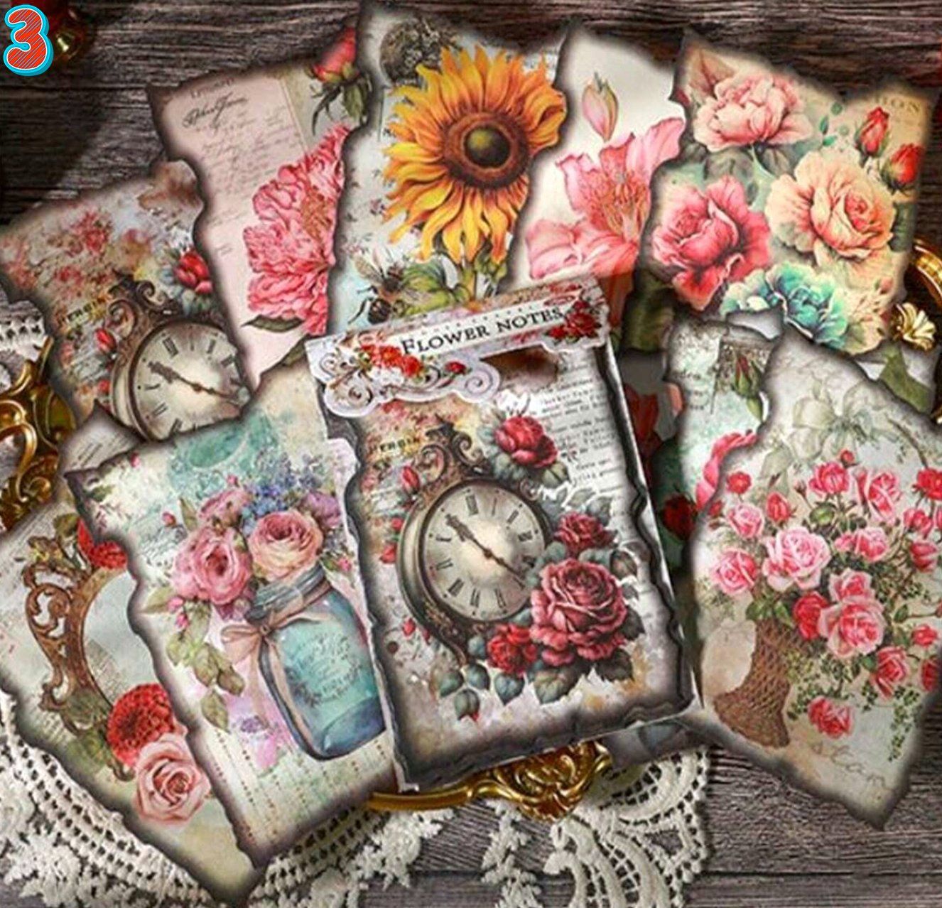 20-bl-tter-vintage-papier-wildgarten-4-muster-neu-und