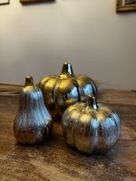 Deko Kürbis in gold 