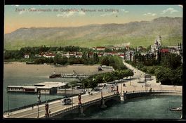 Zürich, Generalansicht der Quaibrücke,