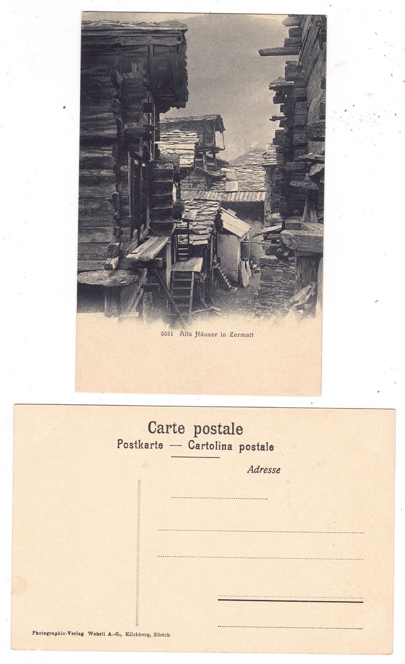 Cartes postales: Zermatt, Alte Häuser – D'occasion à La Tour-de-Peilz par amjust