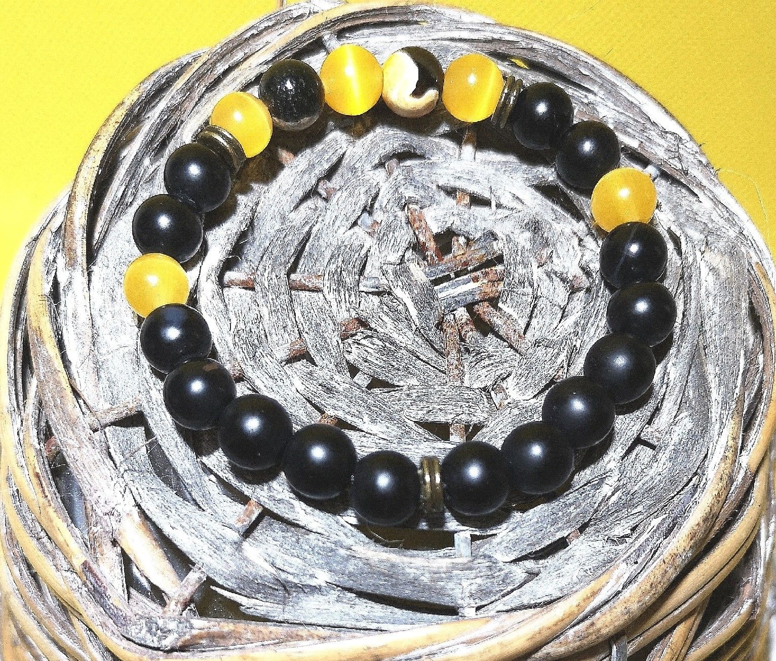 Armbänder & -reifen: schwarz-gelbe Steinarmk. - Spendenaktion – Neu (gemäss Beschreibung) aus Unterkulm von Nachtigall 4