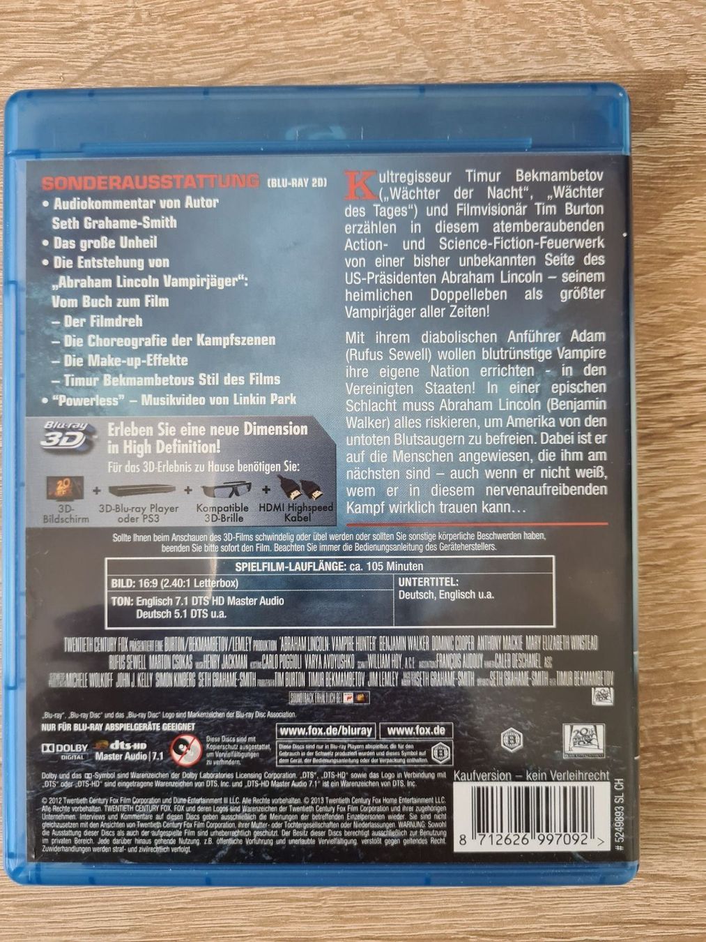 Tous les DVDs: Vampirjäger 3D (2 Disk) - Blu-ray – D'occasion à Carouge GE par Franllo 1