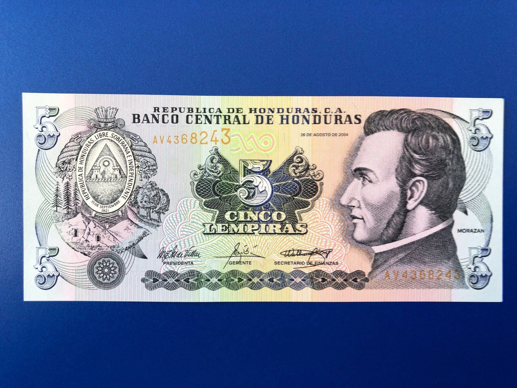 Banconote: BANCO CENTRAL DE HONDURAS 5 Lempiras UNC – Nuovo (secondo la descrizione) da Pfäffikon SZ venduto da Sieben77