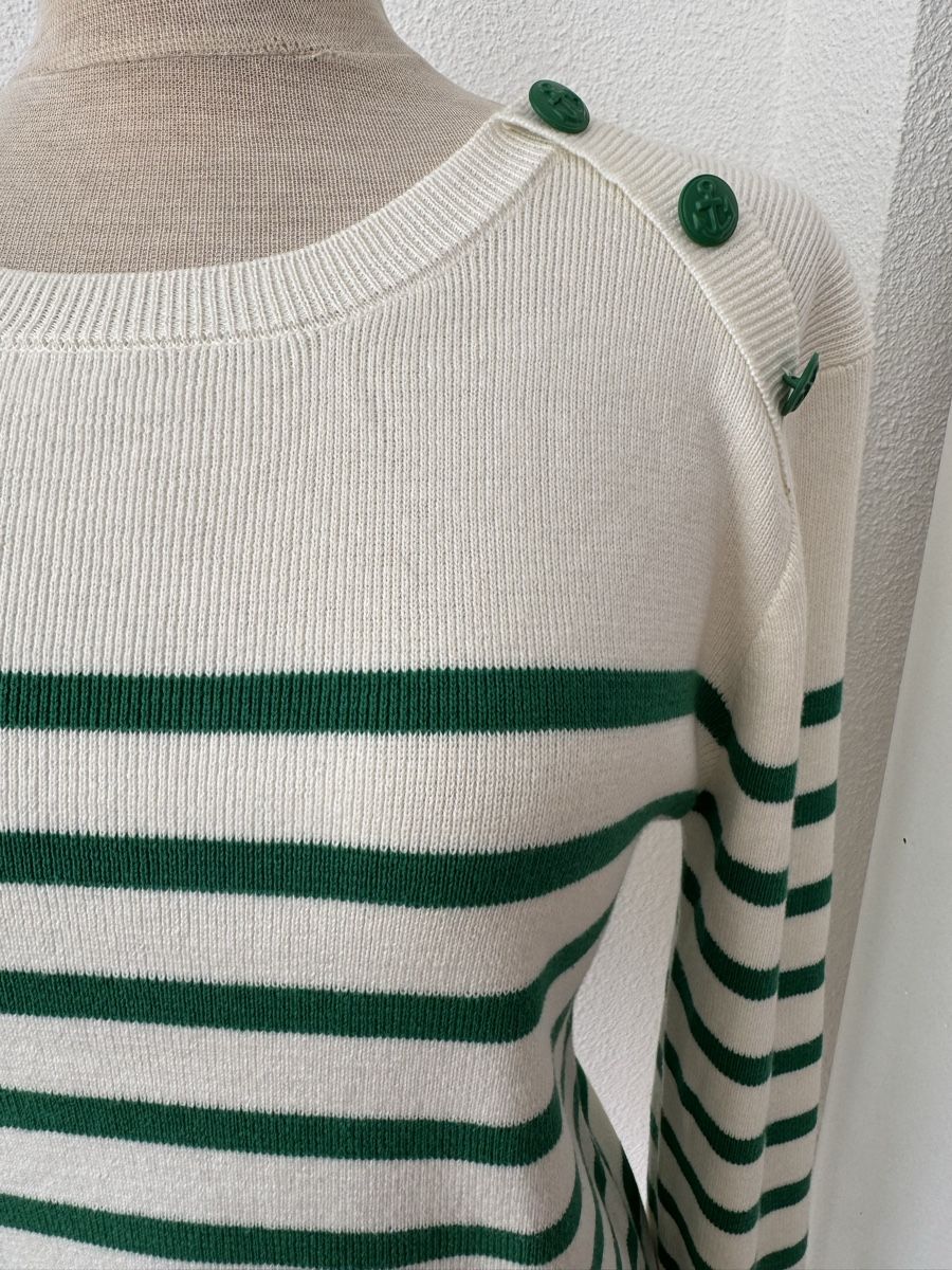 Pulls & Sweat-shirts: Pull LA PETITE ETOILE rayé blanc vert, taille 1 – D'occasion à Morges par sandy069 1